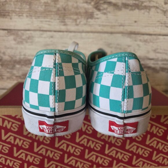 ๐ Vans Authentic Aqua Checkerboard Sneakers | Classic Low Tops w/ Box - Picture 4 of 7